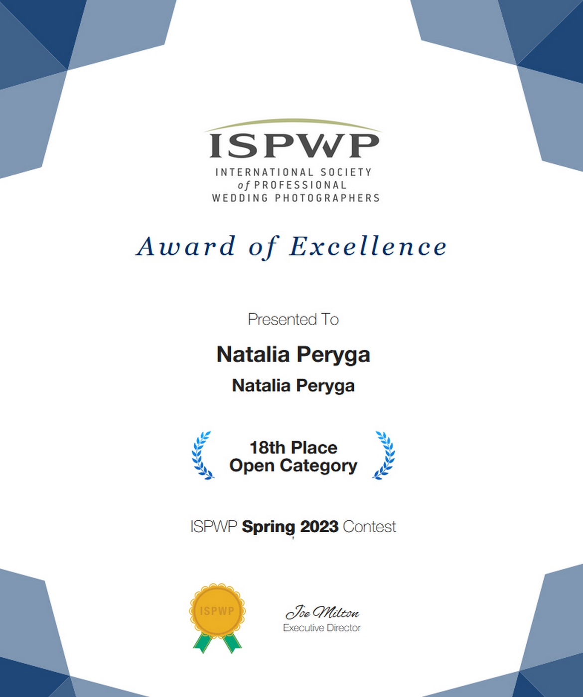 18 place Natalia Peryga ISPWP 2023 open category