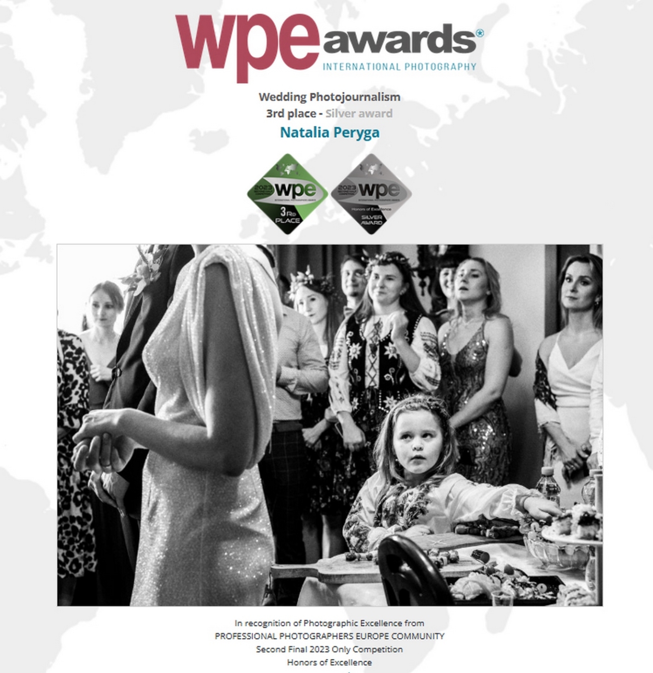 Natalia Peryga Award winner 3th place